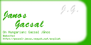 janos gacsal business card